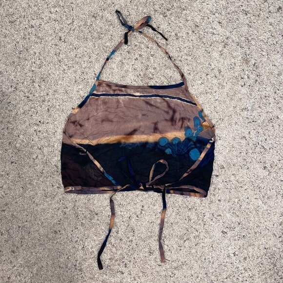 Vintage Y2K Dyed Mineral Tie Back Halter Top - Picture 2 of 6